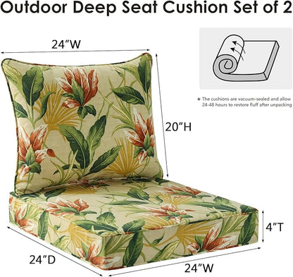 Outdoor Patio Chair Cushions Set, Water-Repellent, Fade Resistant, Deep Seat - Image 5