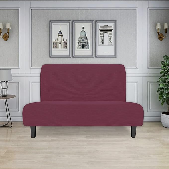 Easy-Going Stretch Futon Slipcover Armless Futon Bed Cover Furniture Protector - Image 2