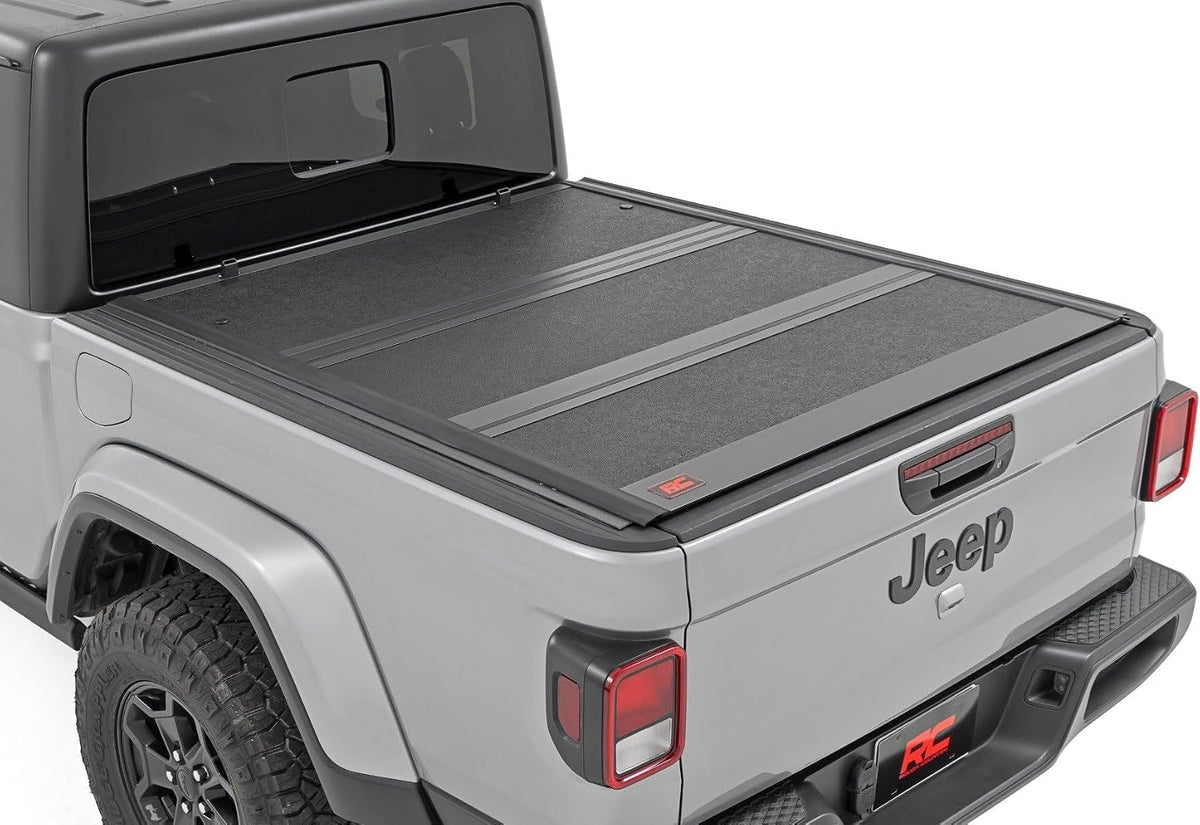 rough country hard low-profile tri-fold tonneau cover for, main product view