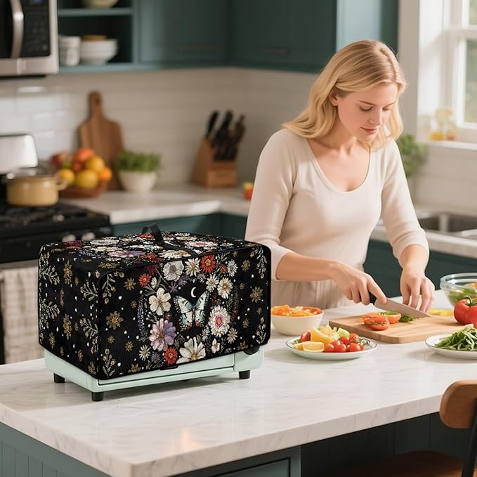 Waterproof Microwave Oven Cover Polyester-Linen Dust Cover - Image 4