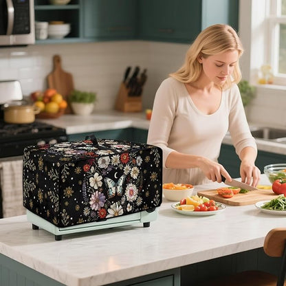 Waterproof Microwave Oven Cover Polyester-Linen Dust Cover - Image 4