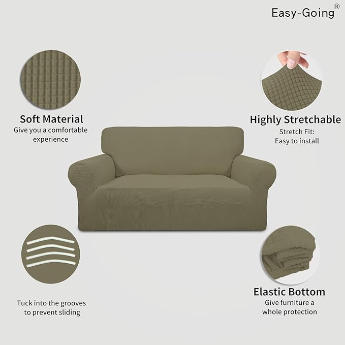 Easy-Going Stretch Loveseat Slipcover 1-Piece Sofa Cover Furniture Protector - Image 3