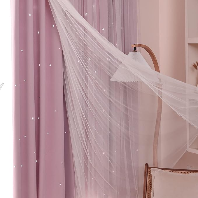 Kinryb Decorative Star Hollowed Out Kids Blackout Curtains - Image 3