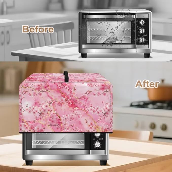 Microwave Oven Cover, Marble Flower Dustproof Machine Protector Decorative - Image 4