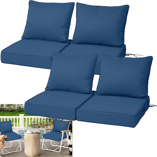 Waterproof Outdoor Chair Cushion Set of 4, Outdoor Cushions by Vulacko