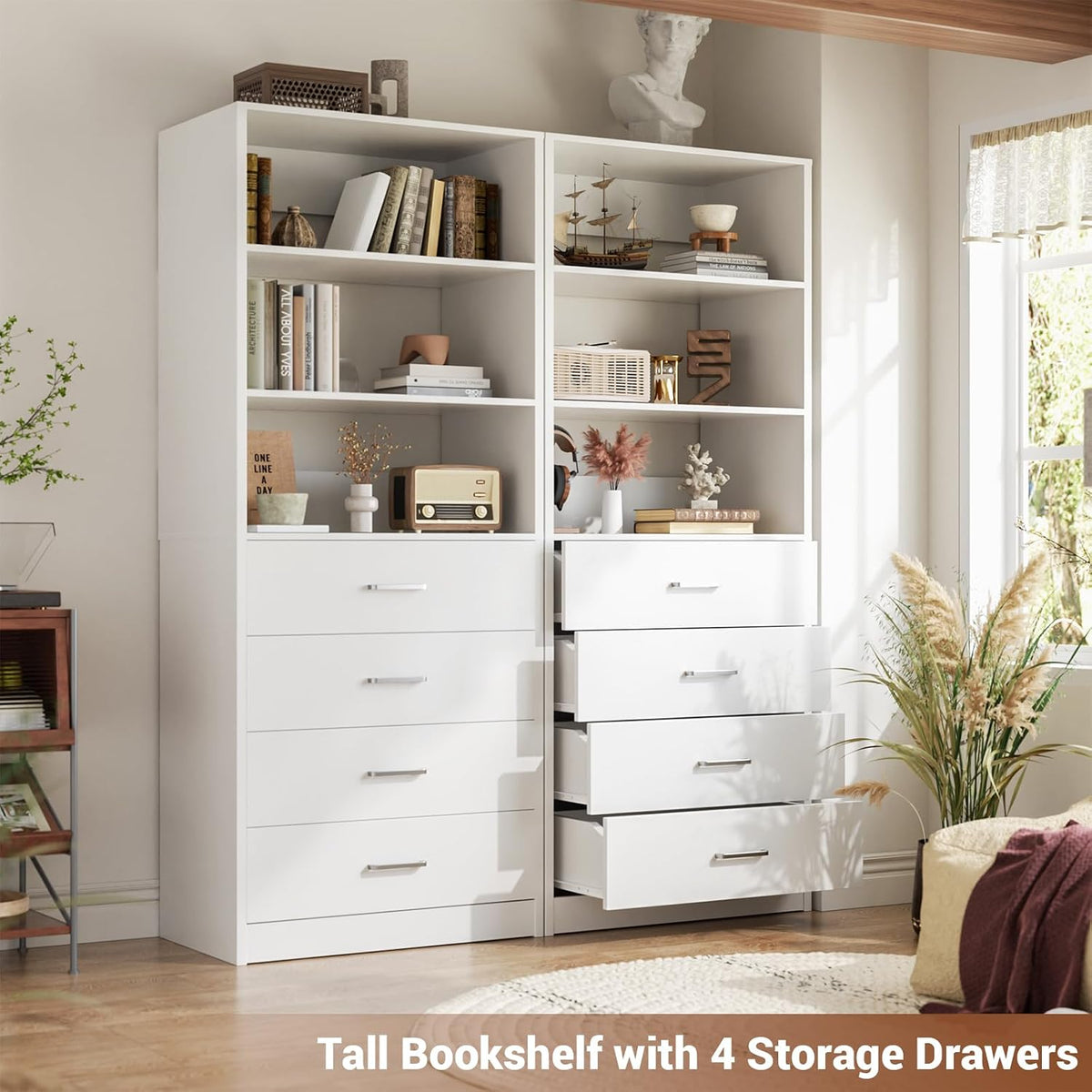 aheaplus closet drawers system, 21.3" wood closet organizer shown in use