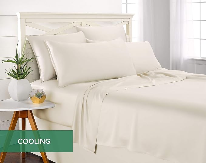 Pure Bamboo Queen Sheets, Genuine 100% Organic Viscose Derived from Bamboo Bed - Image 5