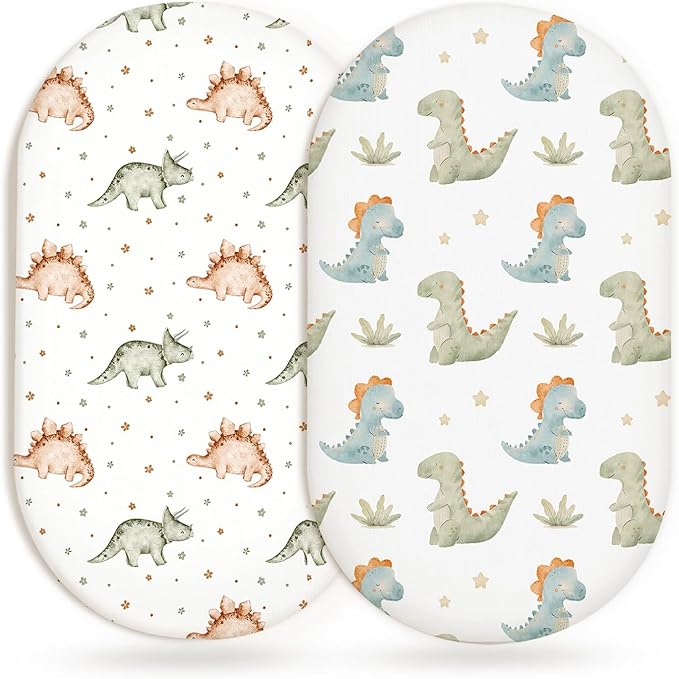 Bassinet Sheets for Baby Girls Boys 2 Pack, Fitted Baby Mattress Sheet for by Home