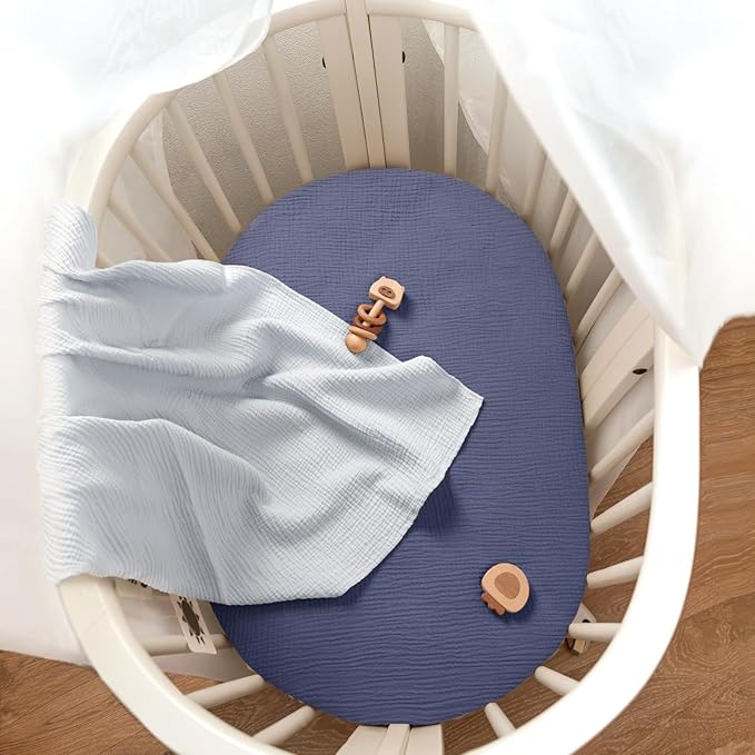 lulumoon Baby Muslin Bassinet Sheets: Cotton Bassinet Sheets Neutral - Image 5