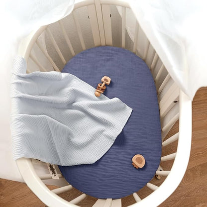 lulumoon Baby Muslin Bassinet Sheets: Cotton Bassinet Sheets Neutral - Image 5