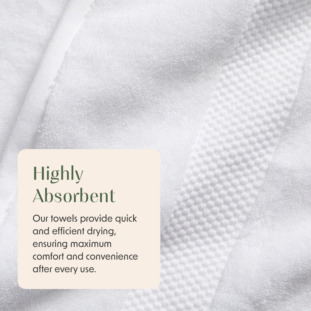 100% Cotton Luxury Hotel Bath Towel Set | 4-Pack | White