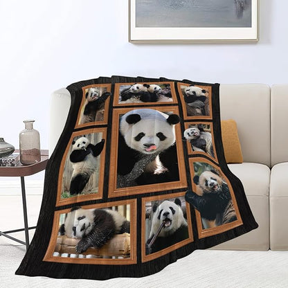 Panda Blanket Panda Throw Blanket Flannel Stuff Merch Cozy Decor Fleece Plush - Image 7