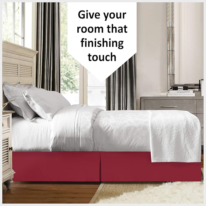 Bed Skirt - 100% Cotton 800 Thread Count Box Pleated Bed Skirt - Luxury Pleated - Image 4