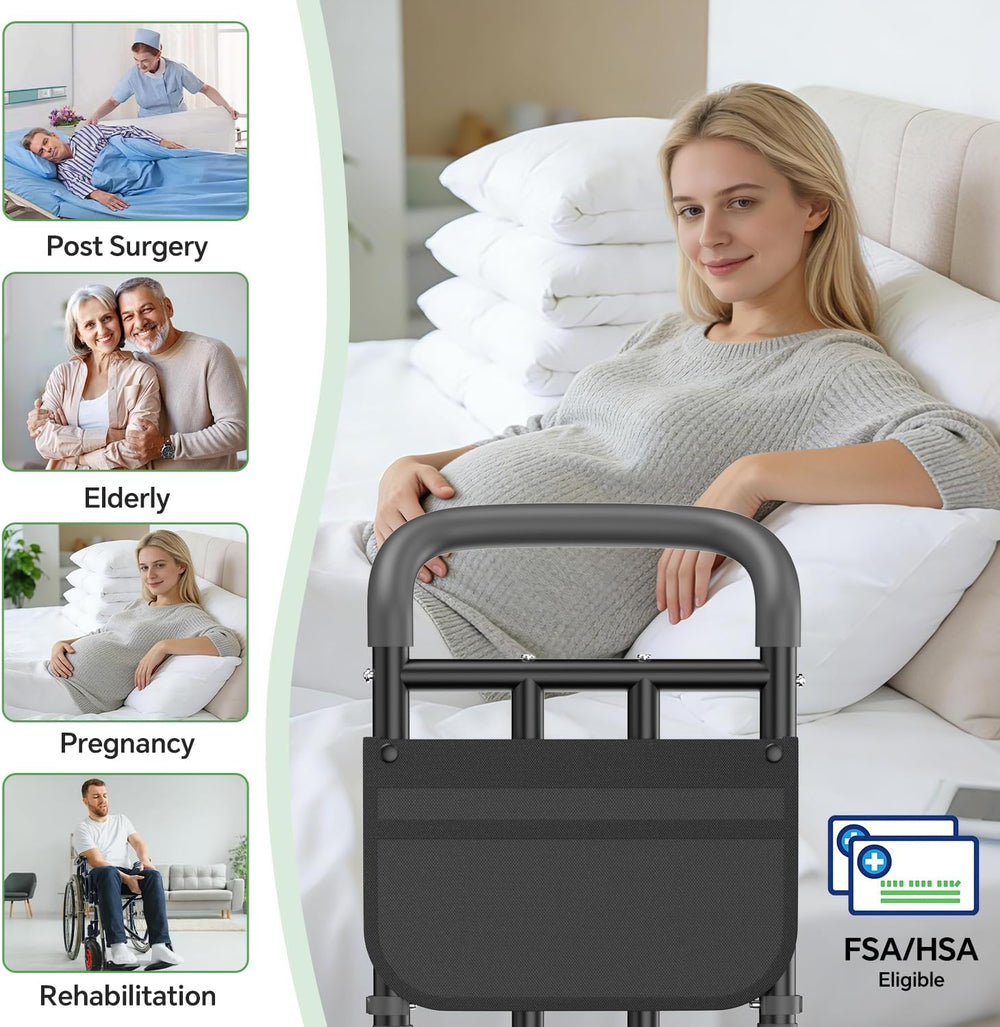 Bed Rails for Elderly Adults Safety with Ergonomic Padded Handle, ASTM Approv...
