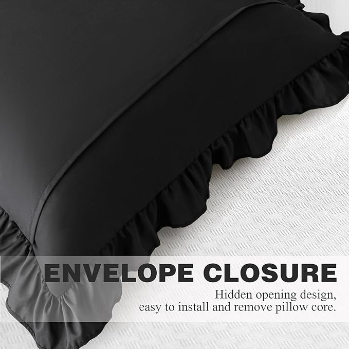 KKJIAF Ruffle Pillow Cases 24x24 Inches, Microfiber Wrinkle Resistant Pillow - Image 6