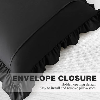 KKJIAF Ruffle Pillow Cases 24x24 Inches, Microfiber Wrinkle Resistant Pillow - Image 6