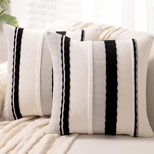 Boho Throw Pillow Covers 18x18 Set of 2 Farmhouse Decorative Cushion Case by Unknown