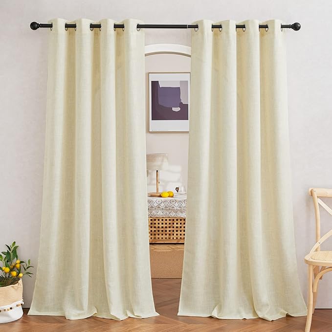 NICETOWN Linen Curtains 63 inch Long by NICETOWN