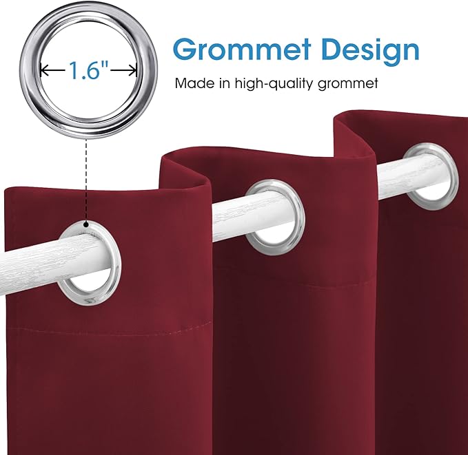 HOMEIDEAS Burgundy Red Blackout Curtains - Image 4