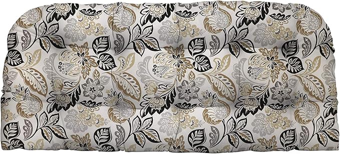 RSH DECOR: Tufted Wicker Loveseat Cushion | 41” x 19" | All-Weather Spun Fabric by RSHDECOR