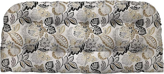 RSH DECOR: Tufted Wicker Loveseat Cushion | 41” x 19" | All-Weather Spun Fabric by RSHDECOR