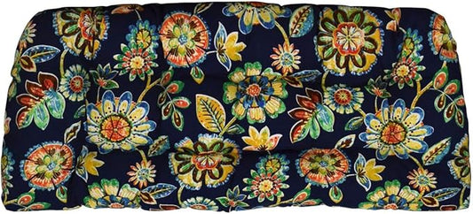 RSH DECOR: Tufted Wicker Loveseat Cushion | 41” x 19" | All-Weather Spun Fabric by RSHDECOR