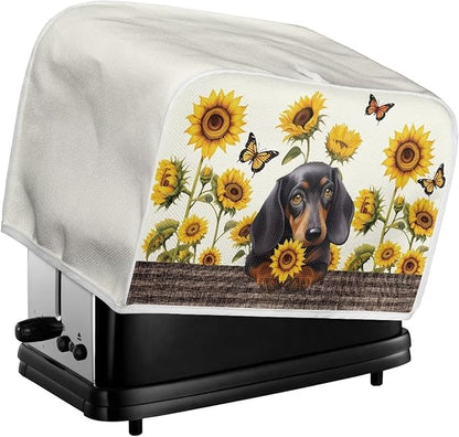 Sunflower Butterfly Printed 2 Slice Kitchen Machine Covers, Dachshund Print - Image 6