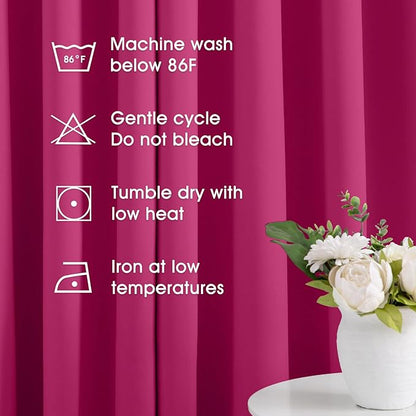 HOMEIDEAS Raspberry Blackout Curtains, Hot Pink Curtains - Image 5
