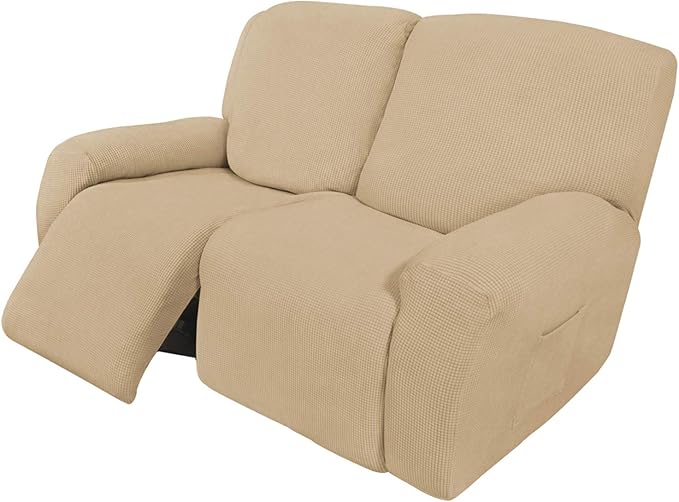 Easy-Going 6 Pieces Recliner Loveseat Stretch Sofa Slipcover Sofa Cover by Easy-Going