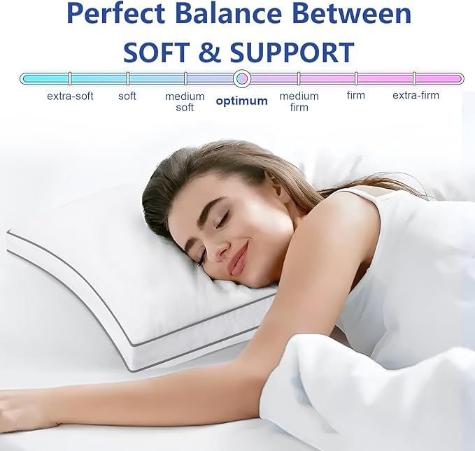 Premium Pillows Queen Size Set of 2, Fluffy and Supportive 7D Down Alternative - Image 4