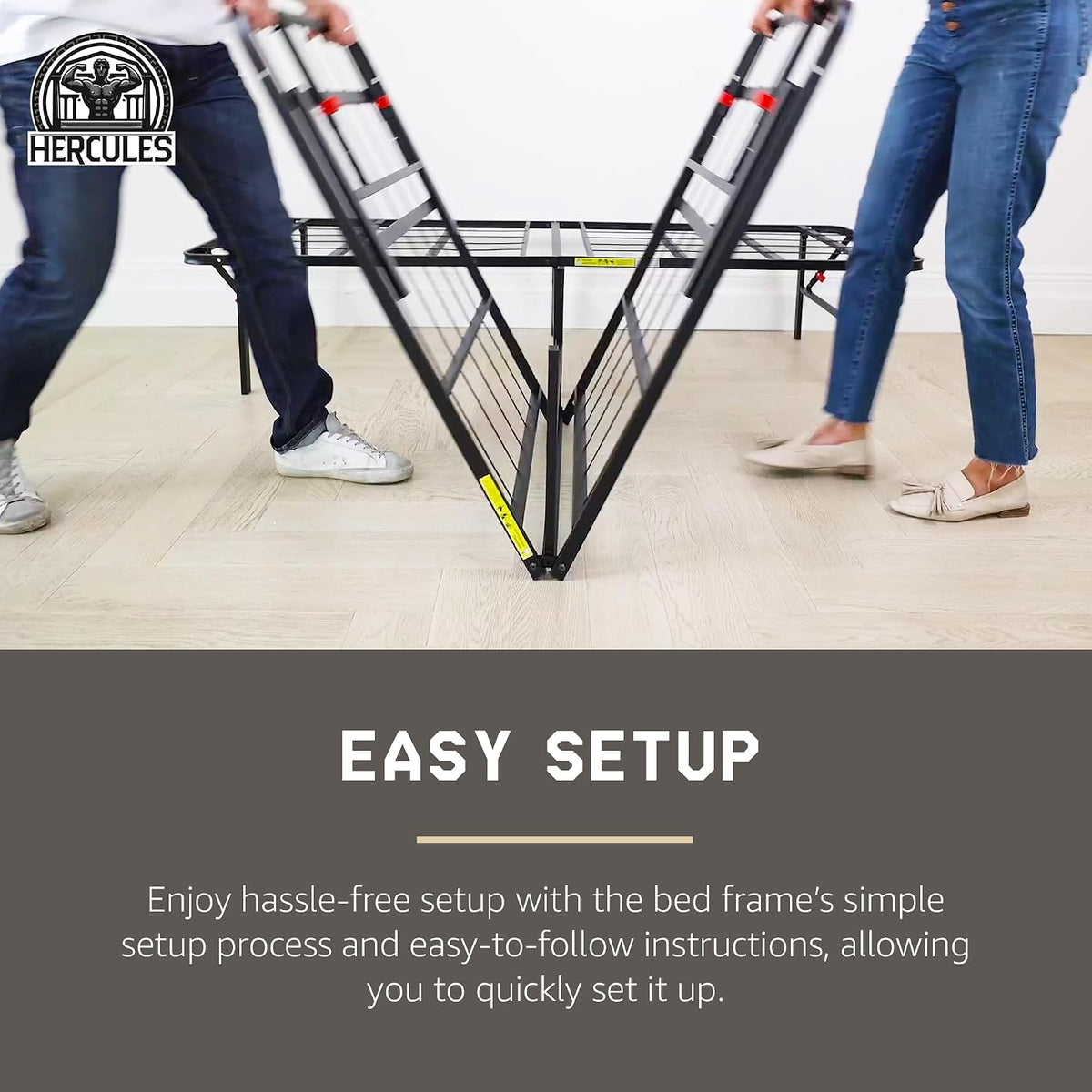 hercules 14 inch folding metal bed frame &, package contents