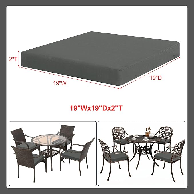 Favoyard Outdoor Chair Cushion Set of 4 Rainproof & Color Fade Resistant 19 x - Image 3