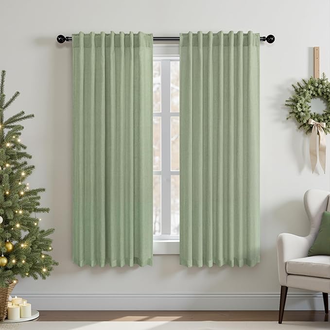 Sage Green Curtains 38 Inch Width by Pitalk