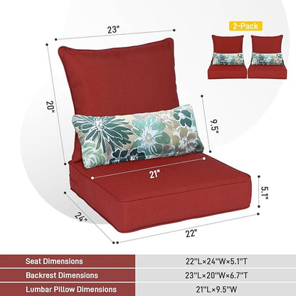 Aoodor Outdoor Chair Cushion, 22 x 24 Inch Water-Resistant, Fade-Resistant - Image 2