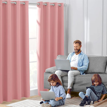 HOMEIDEAS Coral Blackout Curtains - Image 2