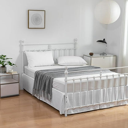 Queen Bed Skirt, Pleated Waffle Weave Bed Skirt - Image 3