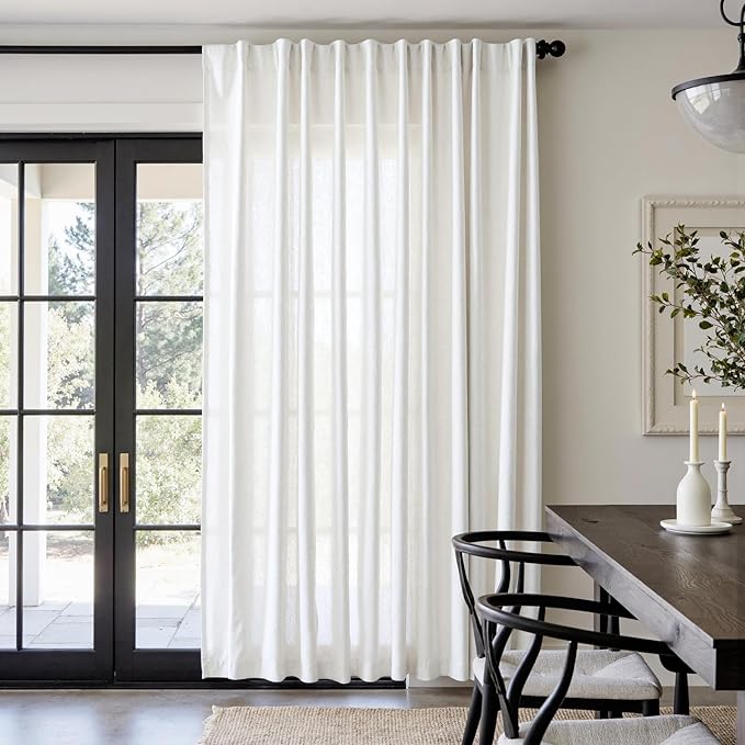 jinchan Linen Blend Curtain 84 inch Length 1 Panel by JINCHAN