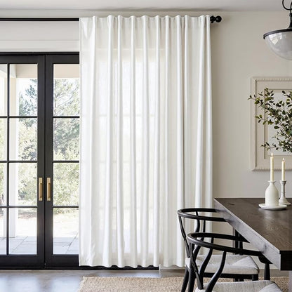jinchan Linen Blend Curtain 84 inch Length 1 Panel by JINCHAN