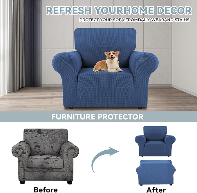 LURKA Stretch Chair Sofa Slipcovers 1 Piece Couch Covers - Image 3