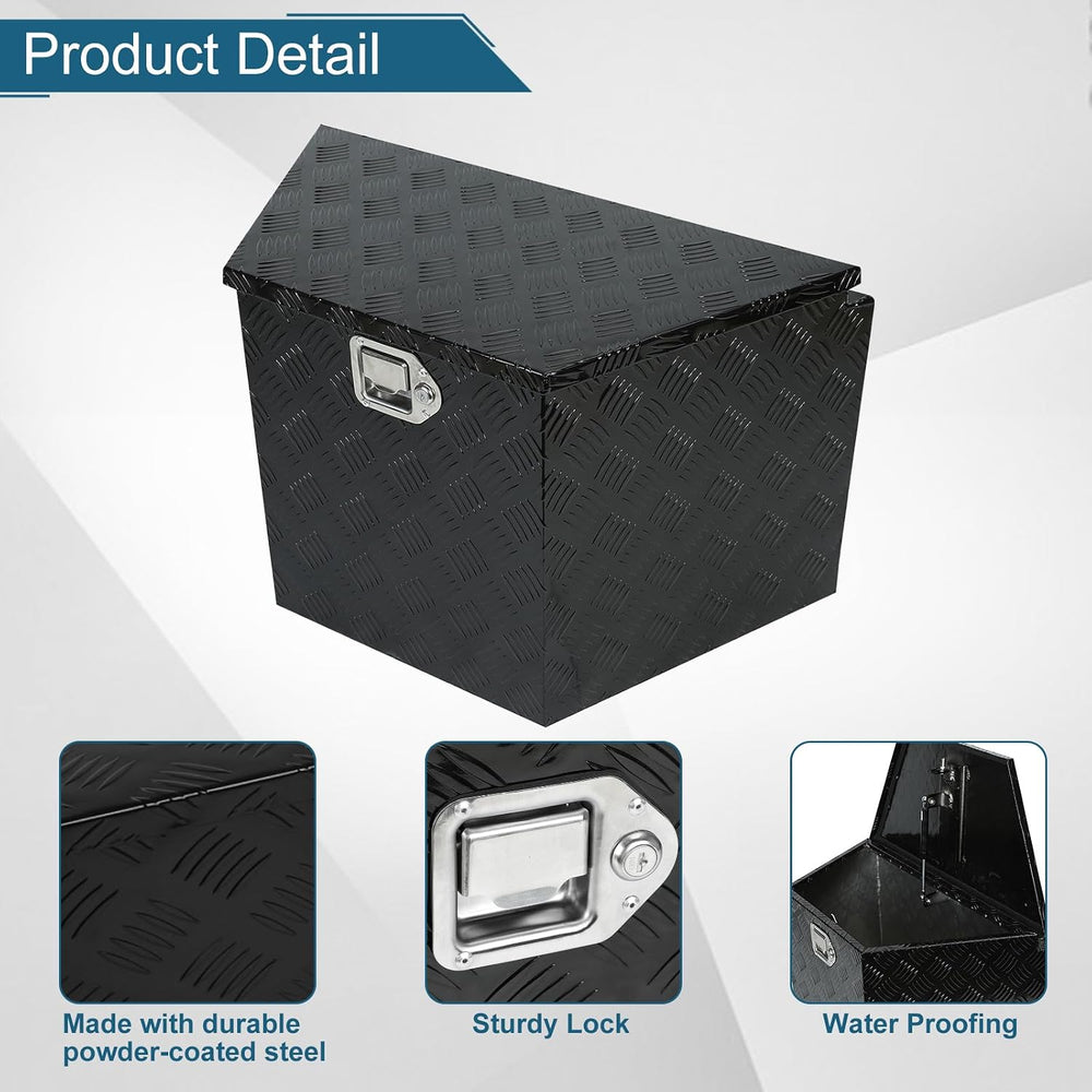 29 X 16.5 X 18 Inch Black Heavy Duty 5 Bar Tread Aluminum Trailer Tongue Box ...