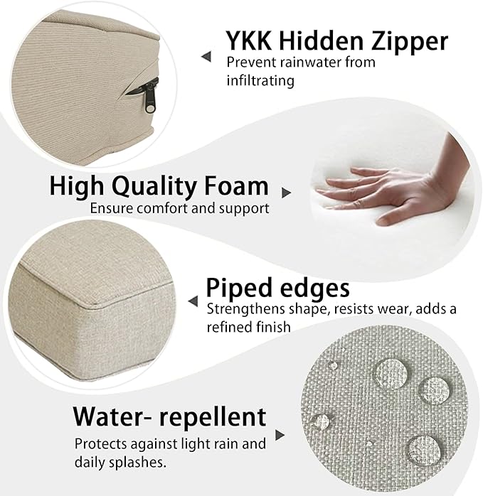 Outdoor 22x24 Inch Deep Seat Patio Cushion Set Outdoor Chair Cushions - Image 5