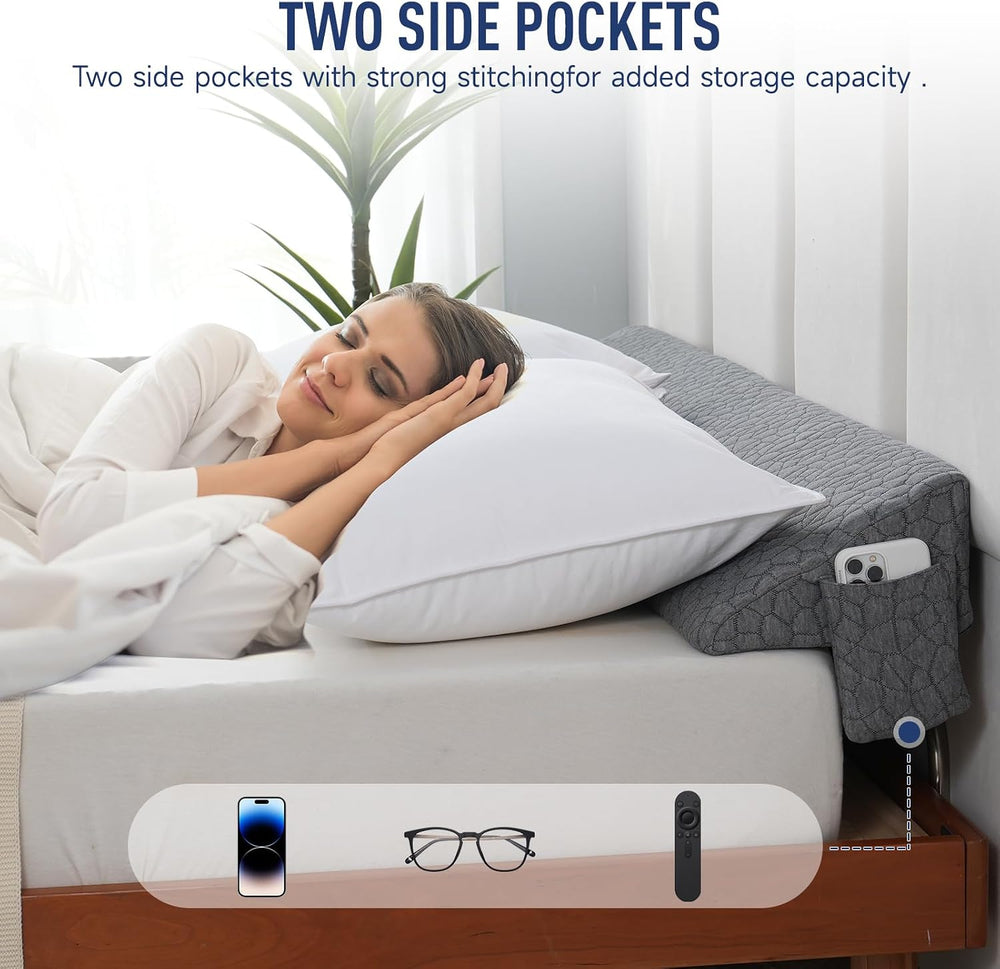 Patented Bed Wedge Pillow for Headboard Gap, Filler Between Mattress Gaps (0-...