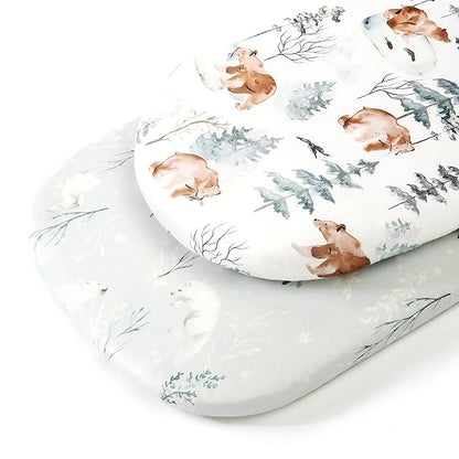 Stretchy Bassinet Mattress Sheets, Ultra Soft Bassinet Sheet 2 Pack, Universal - Image 2