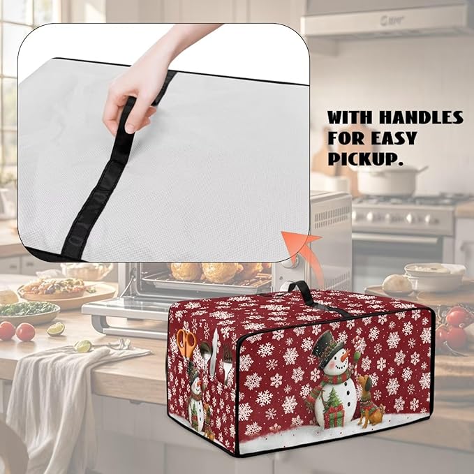Toaster Oven Dust Cover with Storage Pockets, Protective Decorative Smart Oven - Image 4