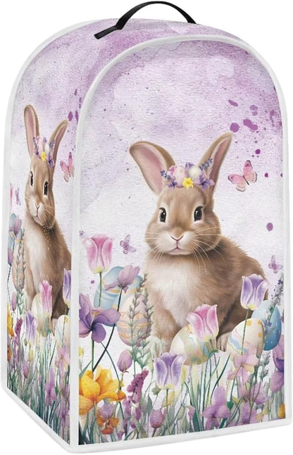 Easter Bunny Blender Covers for Kicthen, Tulip Coffee Machine Dust Cover by HUISEFOR
