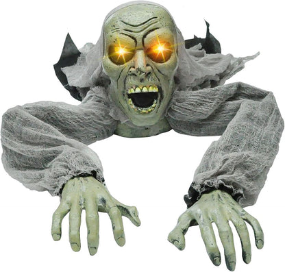 JOYIN Zombie Halloween Decoration Outdoor Groundbreaker Scary Halloween Graveyard Decor with Sound and Flashing Eyes for Yard Garden, Outside Lawn Haunted House Prop