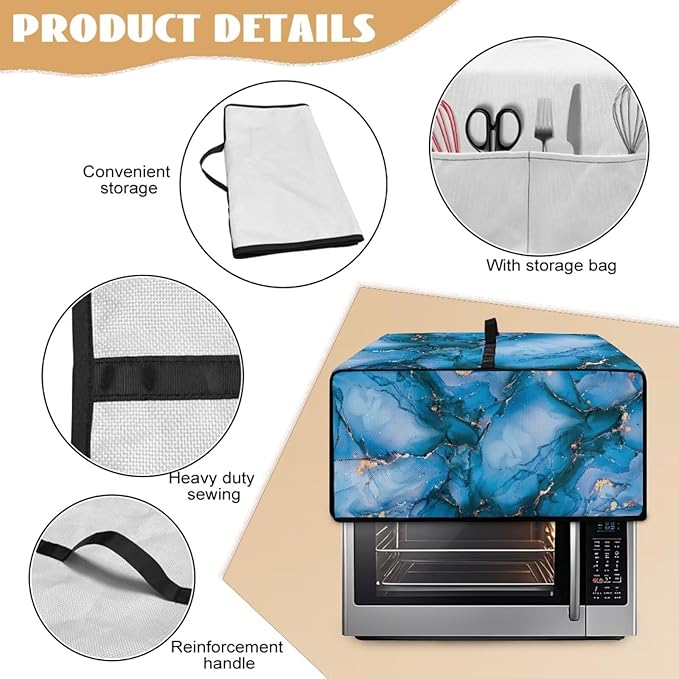 Toaster Oven Dust Cover with Storage Pockets, Dust Protection Smart Oven Cover - Image 5