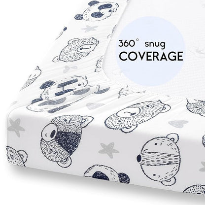 Yoofoss Pack and Play Sheets Fitted, Mini Crib Sheets 2-Pack - Image 6
