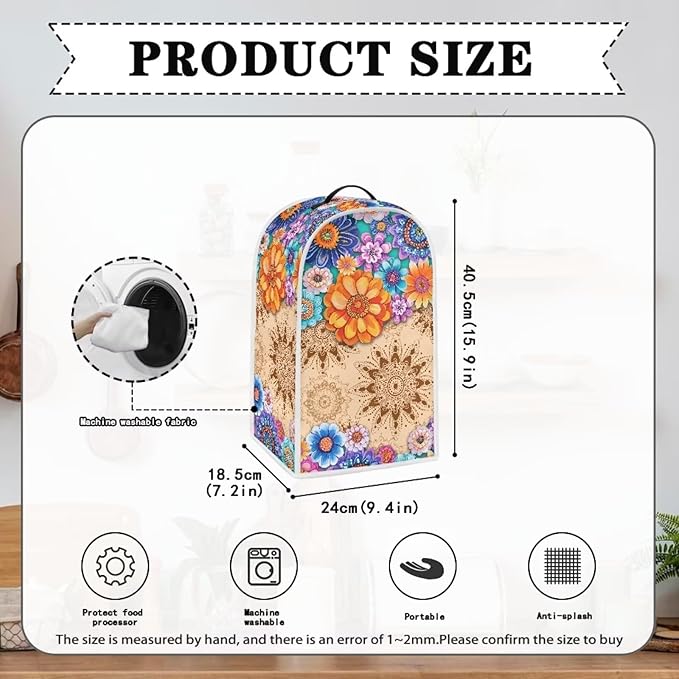 Boho Mandala Floral Blender Cover Toaster Cover Washable Dust Cover Dustproof - Image 4