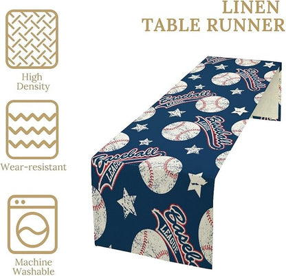 Baseball Table Runner Baseball Sport Themed Birthday Parties Dinner Runner - Image 4